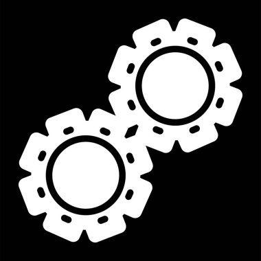 Gears web simgesi, çark sembolü, basit tasarım, vektör illüstrasyonu 