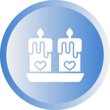 Aşk mumları simgesi, vektör illüstrasyonu