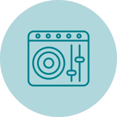 DJ Denetleyici Web simgesi vektör illüstrasyonu 