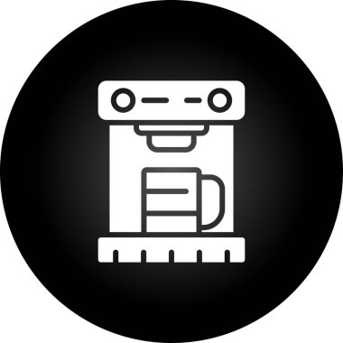 Kahve Makinesi web simgesi, basit vektör illüstrasyonu