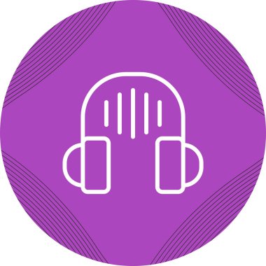 Kulaklıklı müzik simgesi, vektör illüstrasyonu 