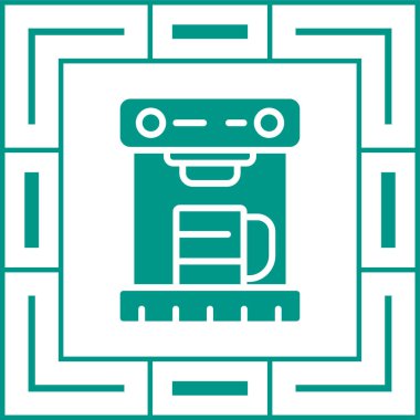 Kahve Makinesi web simgesi, basit vektör illüstrasyonu