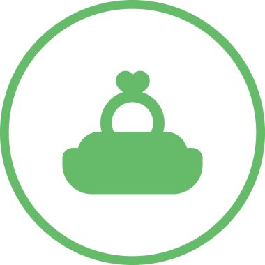 Evlilik Kalp Şekilli Halka ikonunun vektör illüstrasyon tasarımı