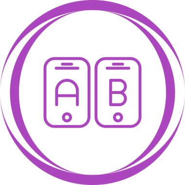 A-B Simge Testi. İş ve Finans. İzole İllüstrasyon. B varyasyonlarını test etmek için iki web sayfası.