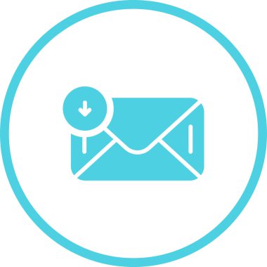 Gelen kutusu web simgesi, basit vektör illüstrasyonu