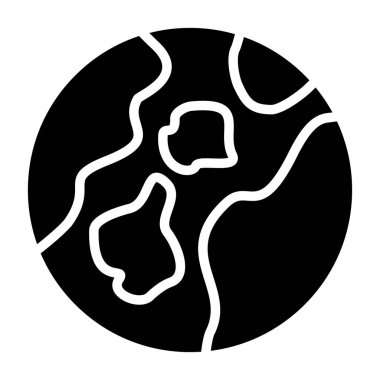 Dünya gezegeni simgesi, vektör illüstrasyonu basit tasarım