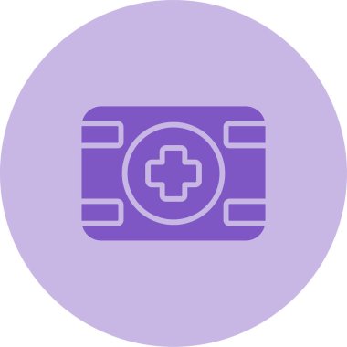 Tıbbi haç simgesine sahip paket, vektör illüstrasyonu 