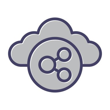 bulut hesaplama ağ simgesi, vektör illüstrasyonu           