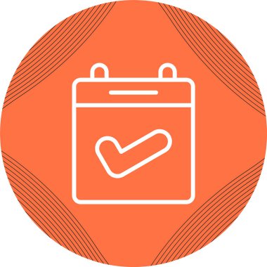 Takvim ve çek işareti. Web simgesi basit illüstrasyon