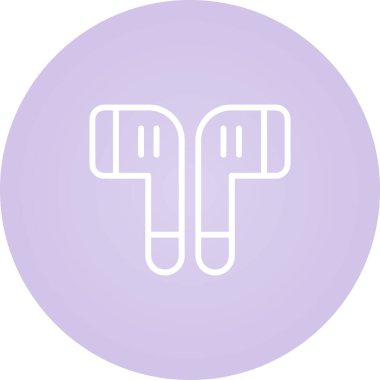 Kablosuz kulaklıklar. Web simgesi basit illüstrasyon