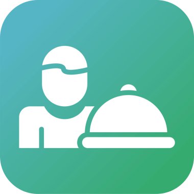 Yemek ikonu, yemek servisi tasarımı, vektör illüstrasyonu