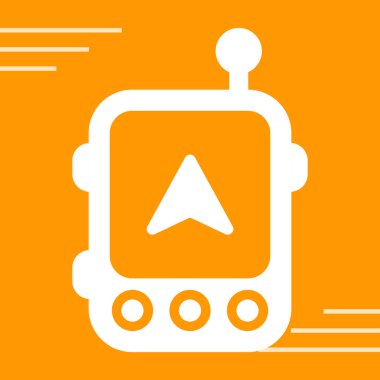 GPS yön bulma simgesi, navigasyon işareti, düğme, vektör illüstrasyonu