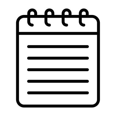 notepad simgesi, vektör illüstrasyonu basit tasarım