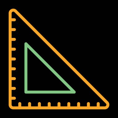 Üçgen cetvel. Web simgesi basit illüstrasyon