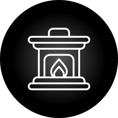  Ateş Yeri simgesi vektör illüstrasyonu