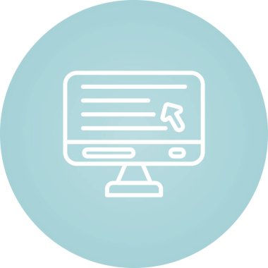 Masaüstü Bilgisayar Web simgesi vektör çizimi