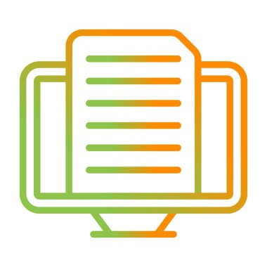 Masaüstü bilgisayar simgesi, vektör illüstrasyonu basit tasarım