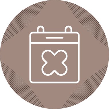  Takvim ve X işareti. Web simgesi vektör illüstrasyonu