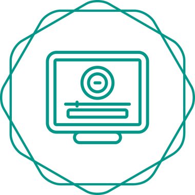 Masaüstü Bilgisayar Web simgesi vektör çizimi