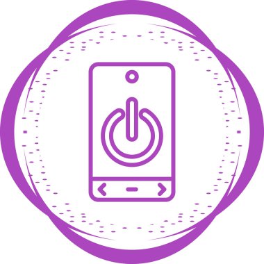 Güç düğmesi vektör illüstrasyonlu akıllı telefon simgesi