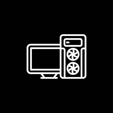 Oyun PC simgesi, vektör illüstrasyonu basit tasarım