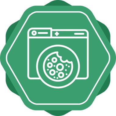 Web sitesi kurabiye simgesi, vektör illüstrasyonu basit tasarım