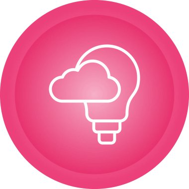 Bulut simgesi olan ampulün vektör illüstrasyonu, fikir sembolü