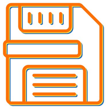 Eski depo işareti. Kaydet düğmesi. Beyaz arkaplanda disket simgesi, vektör illüstrasyonu.