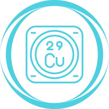 Periyodik tablonun bakır kimyasal elementinin web çizimi