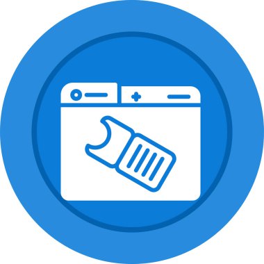 Bilet web simgesi, basit vektör illüstrasyonu