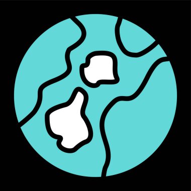 Dünya gezegeni simgesi, vektör illüstrasyonu basit tasarım