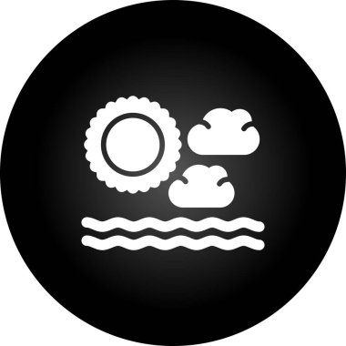 Bulutlu güneş, web simgesi, basit tasarım 