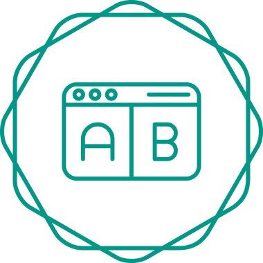 A-B Simge Testi. İş ve Finans. İzole İllüstrasyon. B varyasyonlarını test etmek için iki web sayfası.