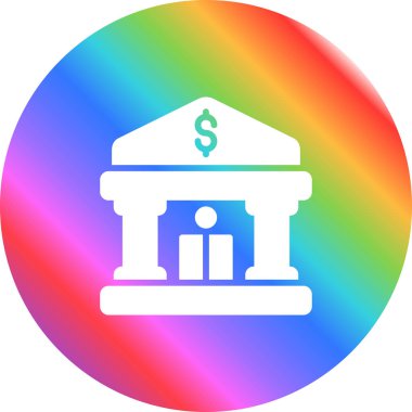 Banka binası simgesi vektör illüstrasyonu