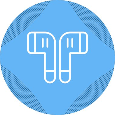 Kablosuz kulaklıklar. Web simgesi basit illüstrasyon