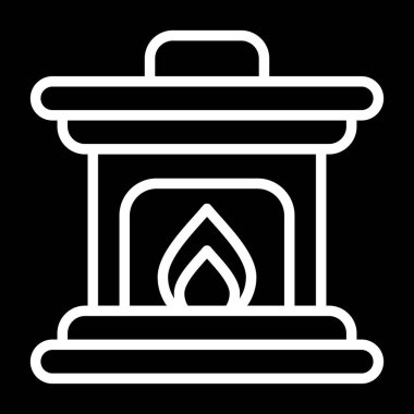  Ateş Yeri simgesi vektör illüstrasyonu