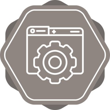 Simge, web düğmesi, basit vektör illüstrasyonu ayarlanıyor