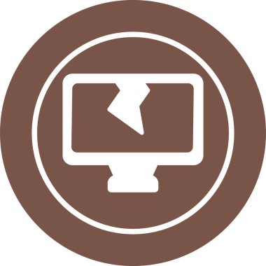 Kırık bilgisayar monitörü simgesinin vektör çizimi