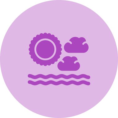 Bulutlu güneş, web simgesi, basit tasarım 