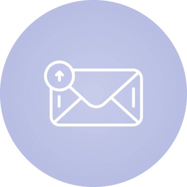 Giden posta simgesi basit vektör illüstrasyonu