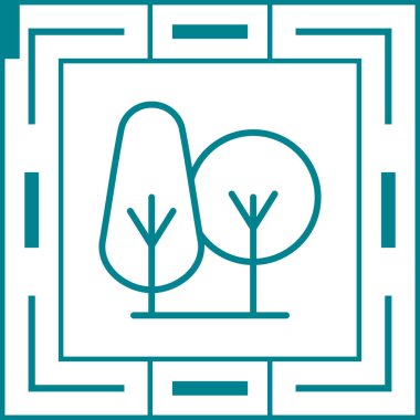 Ağaçlar. Web simgesi basit illüstrasyon