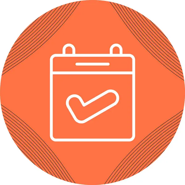 Takvim ve çek işareti. Web simgesi basit illüstrasyon