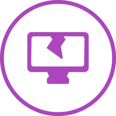 Kırık bilgisayar monitörü simgesinin vektör çizimi