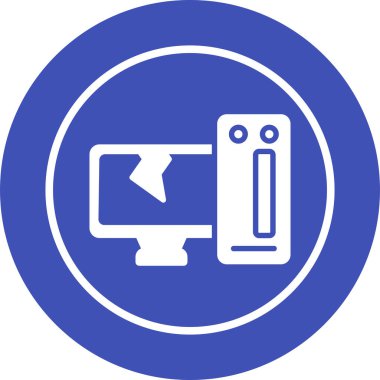 Masaüstü Bilgisayar Web simgesi vektör çizimi