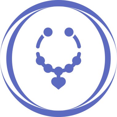 kalp şekilli kolye simgesi izole edilmiş vektör çizimi