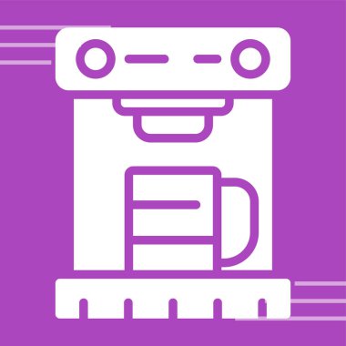 Kahve Makinesi web simgesi, basit vektör illüstrasyonu