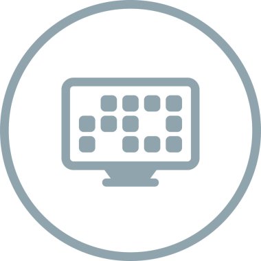 Masaüstü bilgisayar simgesi, vektör illüstrasyonu basit tasarım