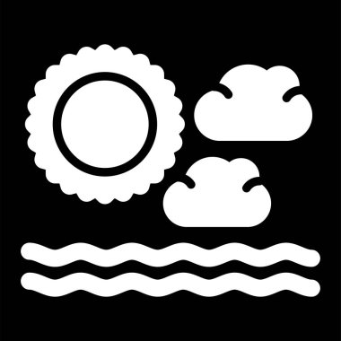 Bulutlu güneş, web simgesi, basit tasarım 