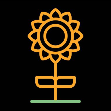 Ayçiçeği. Web simgesi basit tasarım