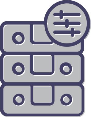 Veritabanı modern simgesinin vektör çizimi